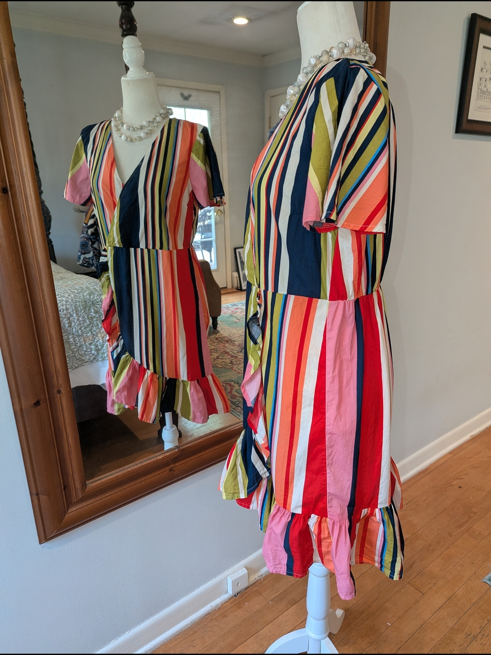 Bright Multi-Stripe Ruffle Dress - Picture 5 of 8